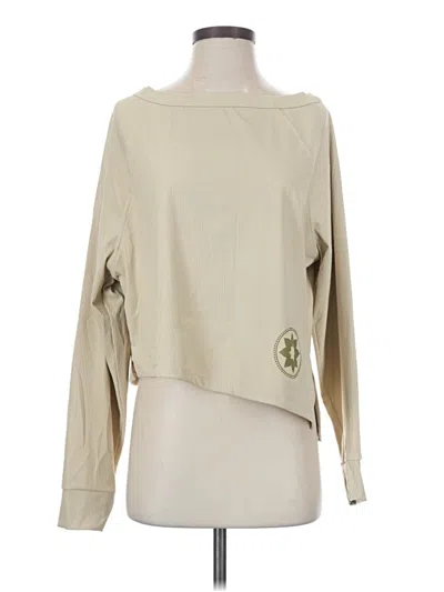 Pre-owned Cream Yoga Long Sleeve T-shirt In Tan