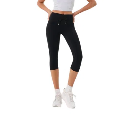 Cream Yoga Sicily Capri Leggings In Black In Multi