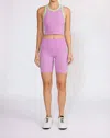 Cream Yoga Stacy Seamless Biker Shorts In Lime Pink In Purple