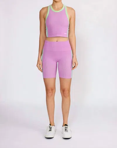 Cream Yoga Stacy Seamless Biker Shorts In Lime Pink In Purple
