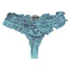 Crease Women's Silk Scalloped Thong - Blue In Blue