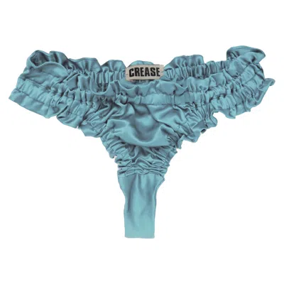 Crease Women's Blue Scalloped Thong