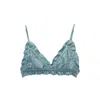Crease Women's Silk Scalloped Triangle Bra - Blue In Blue