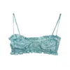 Crease Women's Silk Scalloped Bandeau Bra -  Blue In Blue