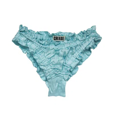 Crease Women's Blue Silk Scalloped Panties