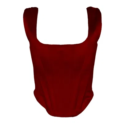 Crease Women's Cherry Red Astrid Corset In Brown