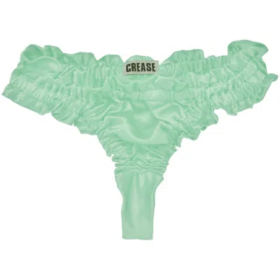 Crease Women's Green Silk Scalloped Thong - Mint