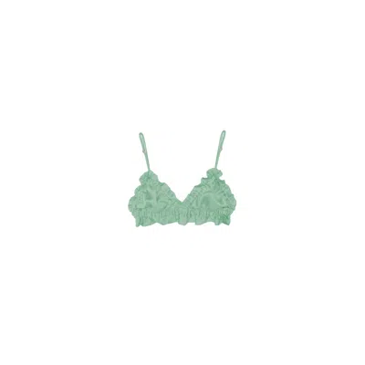 Crease Women's Green Mint Scalloped Triangle Bra