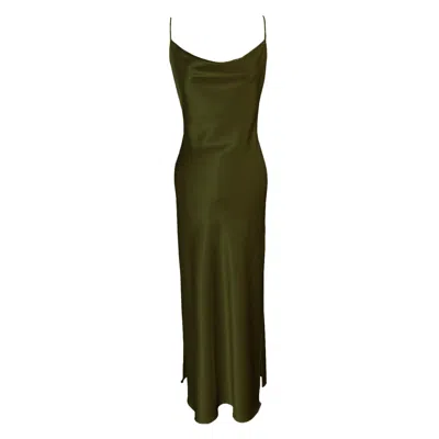 Crease Women's Joanie Classic Bias Cut Slip - Military Green