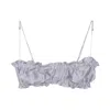Crease Women's Pink / Purple Silk Scalloped Bandeau Bra - Lilac In Pink/purple