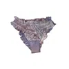 Crease Women's Pink / Purple Silk Scalloped Briefs - Candy Cloud Print