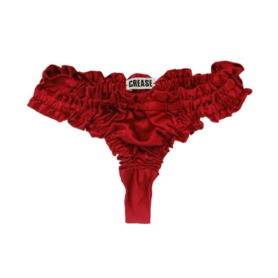 Crease Women's Red Silk Scalloped Thong