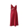 Crease Women's Red Silk Slip Dress In Red