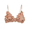 Crease Women's Silk Scalloped Triangle Bra - Rose Gold In Rose Gold