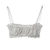 Crease Women's Silk Scalloped Bandeau Bra -  White In White
