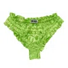 Crease Women's Silk Scalloped Briefs - Brat Green In Green