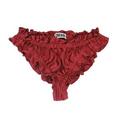 Crease Women's Silk Scalloped Panties - Red