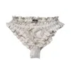 Crease Women's Silk Scalloped Briefs - White In White