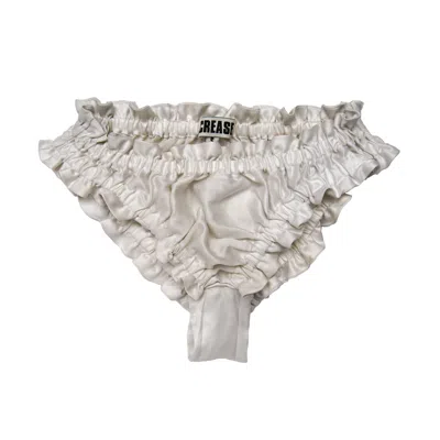 Crease Women's Silk Scalloped Briefs - White