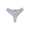 Crease Women's Silver Silk Scalloped Thong - Lilac In Silver
