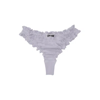 Crease Women's Silver Lilac Scalloped Thong