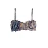 Crease Women's Silk Scalloped Bandeau Bra - Sunrise Print
