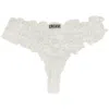 Crease Women's Silk Scalloped Thong - White In White