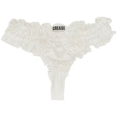 Crease Women's White Scalloped Thong