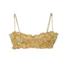 Crease Women's Yellow / Orange Silk Scalloped Bandeau Bra - Yellow & Orange In Yellow/orange
