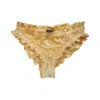 Crease Women's Yellow / Orange Silk Scalloped Briefs - Yellow & Orange In Yellow/orange