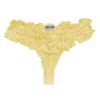 Crease Women's Yellow / Orange Silk Scalloped Thong - Yellow In Yellow/orange