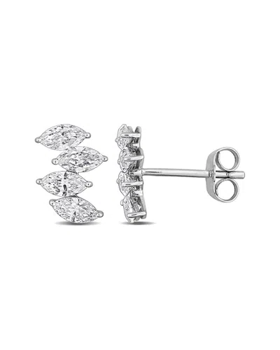 Created Forever 0.96 Ct. Tw. Lab-grown Diamond 14k Earrings In Silver