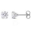Created Forever 1 1/2ct Tdw Lab-created Diamond Solitaire Stud Earrings In 14k White Gold In White