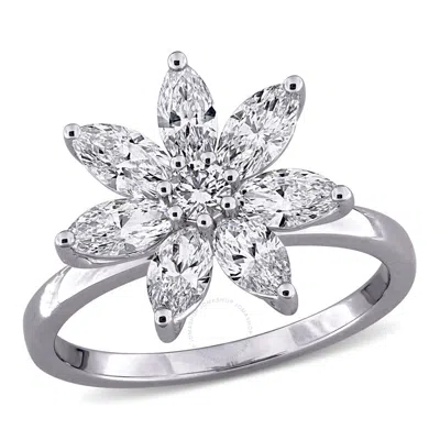 Created Forever 1 1/2ct Tw Lab-grown Diamond Flower Ring In 14k White Gold