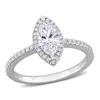 Created Forever 1 1/2ct Tw Marquise Lab-grown Diamond Halo Engagement Ring In 14k White Gold In White