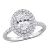 Created Forever 1 1/2ct Tw Oval Lab-grown Diamond Double Halo Engagement Ring In 14k White Gold In White