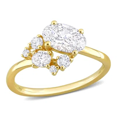 Created Forever 1 1/3 Ct Tw Oval & Round Lab Created Diamond Ring In 14k Yellow Gold In ["yellow"]