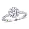 CREATED FOREVER CREATED FOREVER 1 1/3CT TDW LAB-CREATED DIAMOND AND TSAVORITE ACCENT RING IN 14K WHITE GOLD