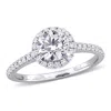Created Forever 1 1/3ct Tw Lab-grown Diamond Halo Engagement Ring In 14k White Gold In White