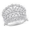 CREATED FOREVER CREATED FOREVER 1-1/5CT TDW LAB-CREATED DIAMOND CROWN DESIGN WIDE RING IN 14K WHITE GOLD