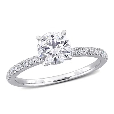 Created Forever 1 1/6ct Tdw Lab-created Diamond  Engagement Ring In 14k White Gold In Metallic