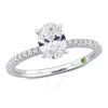 Created Forever 1 1/6ct Tw Oval Lab-grown Diamond Solitaire Engagement Ring In 14k White Gold In White
