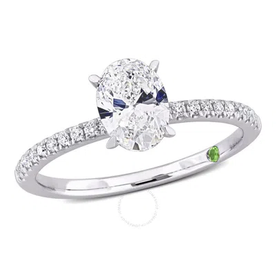 Created Forever 1 1/6ct Tw Oval Lab-grown Diamond Solitaire Engagement Ring In 14k White Gold