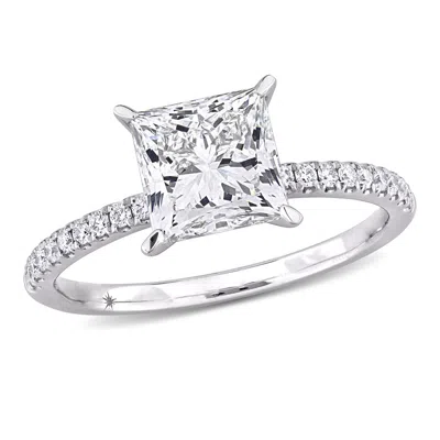 Created Forever 1 1/6ct Tdw Princess-cut Lab-created Diamond Engagement Ring In 14k White Gold