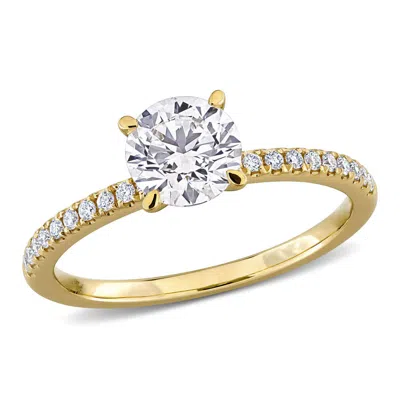 Created Forever 1 1/6ct Tw Lab-grown Diamond Solitaire Engagement Ring In 14k Yellow Gold In Brown