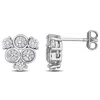 Created Forever 1 1/7 Ct Lab Grown Diamond Tw Fashion Post Earrings Silver In Metallic