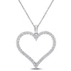 Created Forever 1 1/4 Ct Tw Lab Created Diamond Heart Necklace In 14k White Gold In Silver
