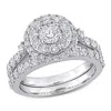 CREATED FOREVER CREATED FOREVER 1 3/4 CT TW LAB CREATED DIAMOND DOUBLE HALO BRIDAL SET RING IN 14K WHITE GOLD
