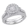 Created Forever 1 3/4 Ct Tw Lab Created Diamond Double Halo Bridal Set Ring In 14k White Gold In White