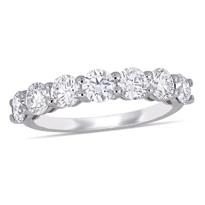 Created Forever 1 3/4 Ct Tw Lab Created Diamond Semi-eternity Anniversary Band In 14k White Gold In Silver